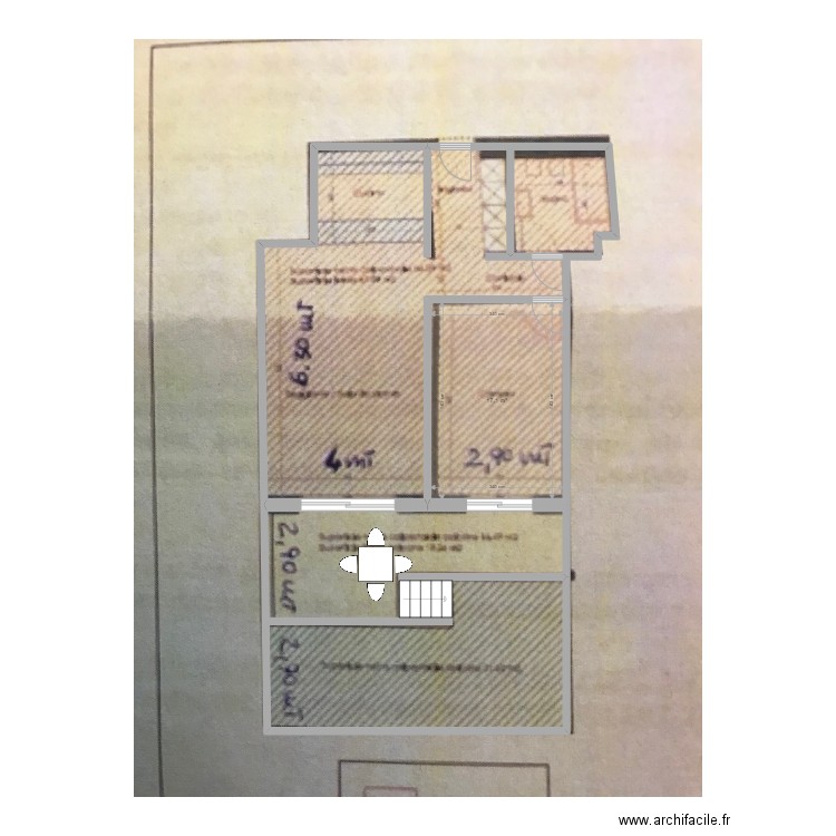 Plan Lugano. Plan de 1 pièce et 17 m2