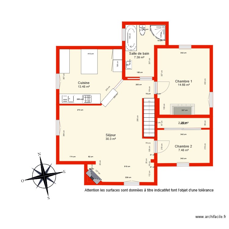 BI 3796 1er étage côté. Plan de 0 pièce et 0 m2