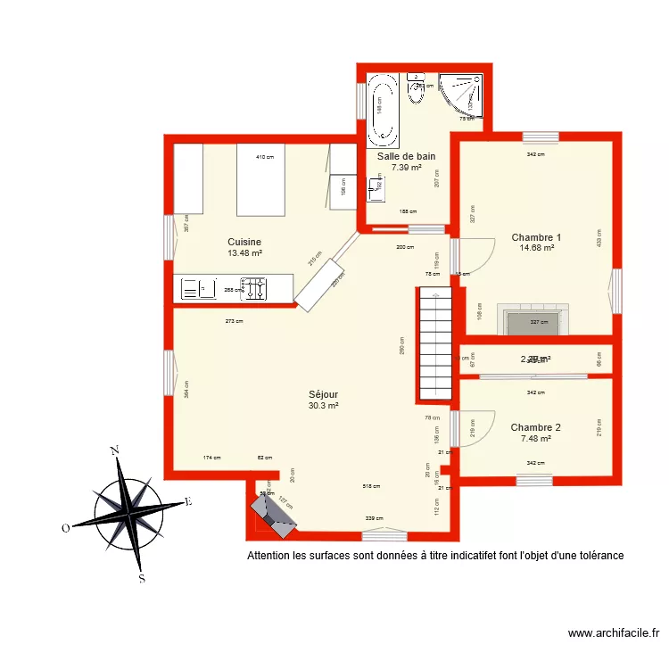 BI 3796 1er &eacute;tage c&ocirc;t&eacute;. Plan de 