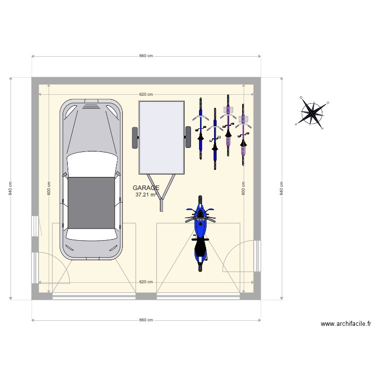 Garage. Plan de 0 pièce et 0 m2