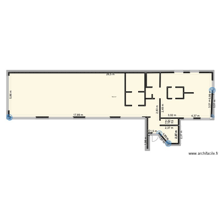 plan elo. Plan de 2 pièces et 166 m2