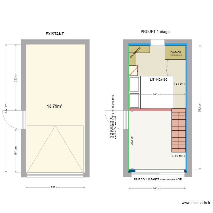 BOUISSOU (reactualisation 20/11/2023 étage) MODIF 4. Plan de 4 pièces et 40 m2