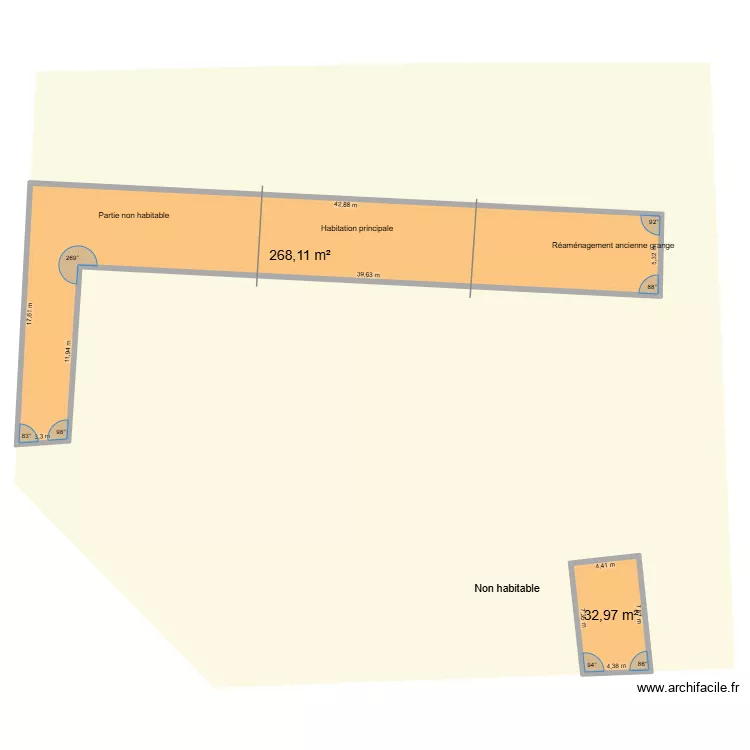 cadastre. Plan de 2  et 301 m²