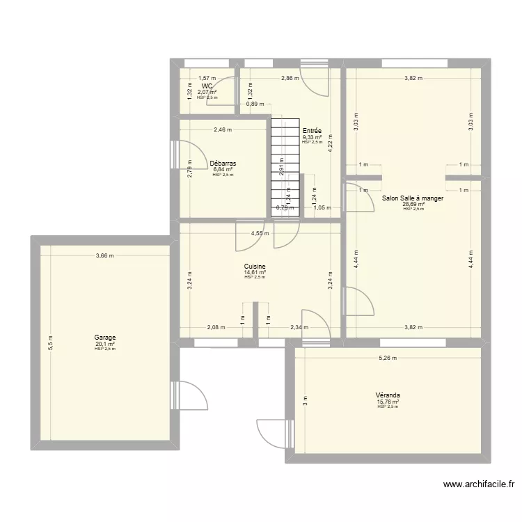 Bernadette Panier. Plan de 15  et 238 m²