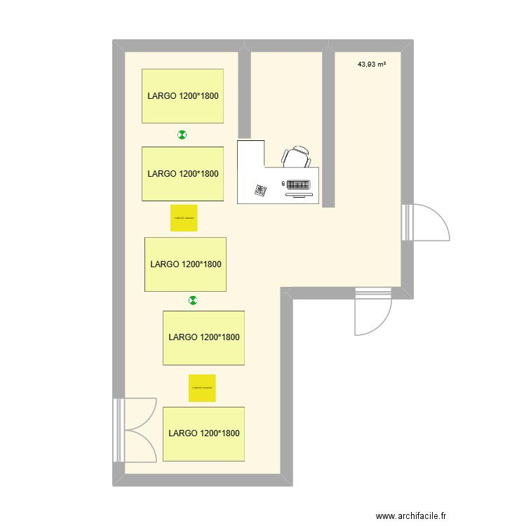 CENTRE REGIONAL DE SANTE - JARGEAU - COM COM DES LOGES. Plan de 1 pièce et 44 m2
