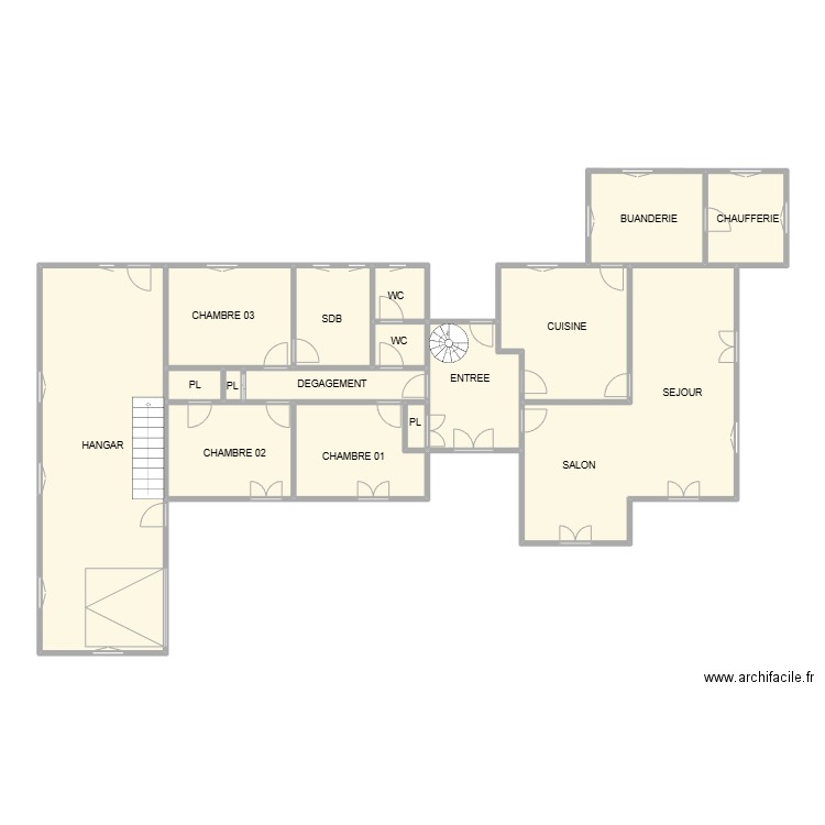 PLANN FRANCQUEVAUX. Plan de 16 pièces et 120 m2