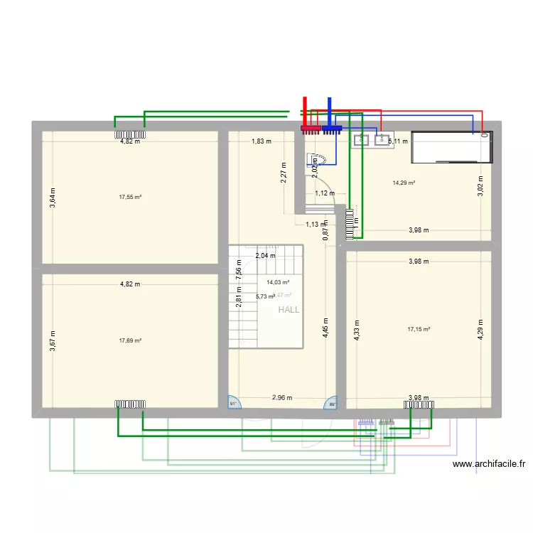 MAINA PLOMBERIR. Plan de 12  et 179 m²