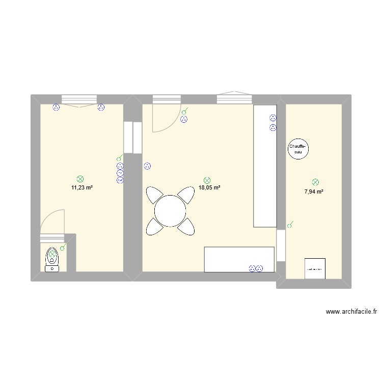 rdc logement 1 fred . Plan de 0 pièce et 0 m2