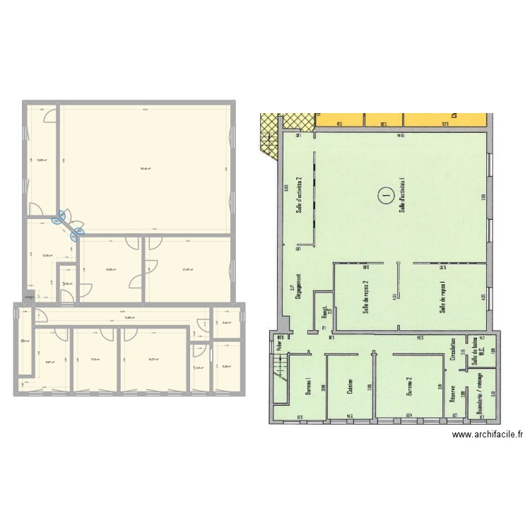 91 BRET 5 Lim Existant. Plan de 15 pièces et 217 m2