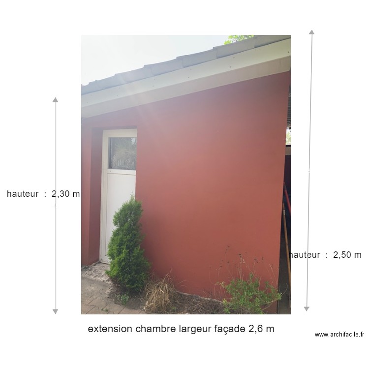 chambre extension façade est. Plan de 0 pièce et 0 m2