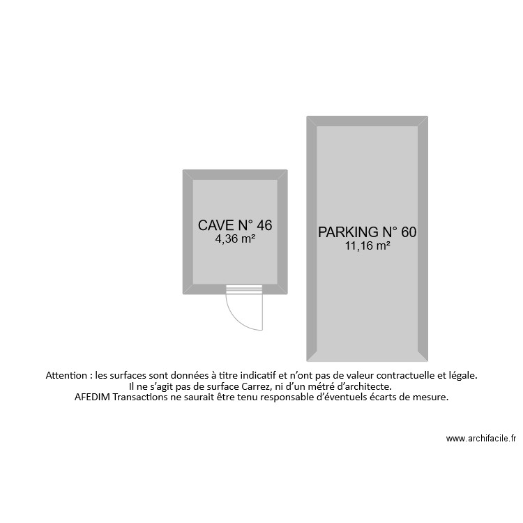 BI10116 ANNEXES. Plan de 2 pièces et 16 m2