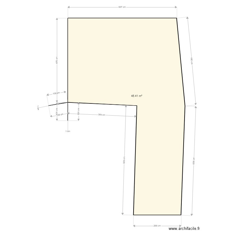 Sanroman Terrats. Plan de 1 pièce et 46 m2