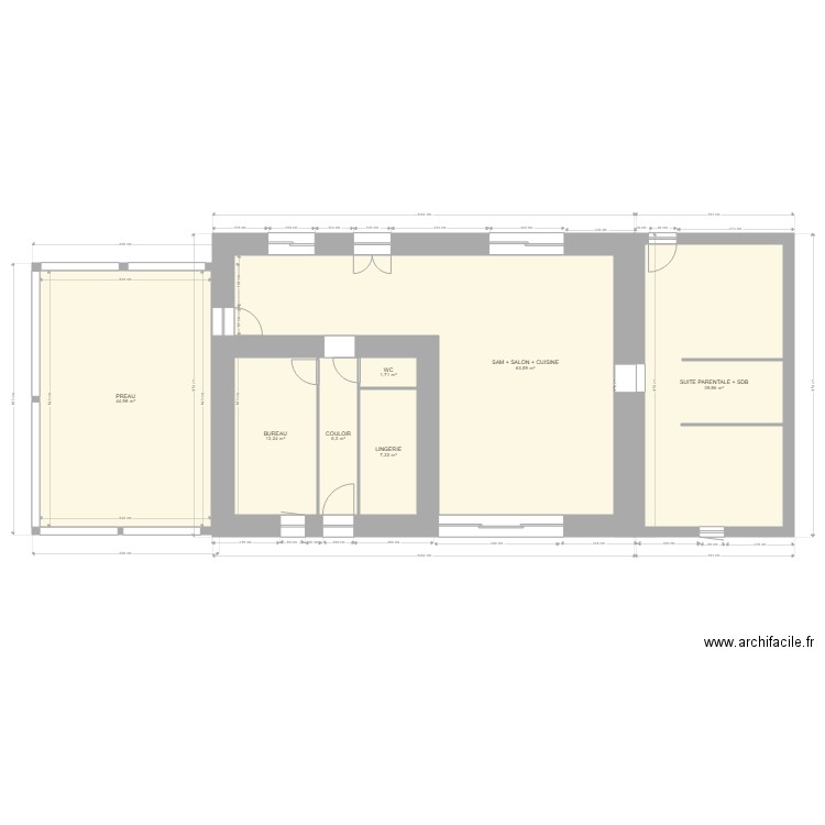 plan titi futur Avec cotes. Plan de 0 pièce et 0 m2