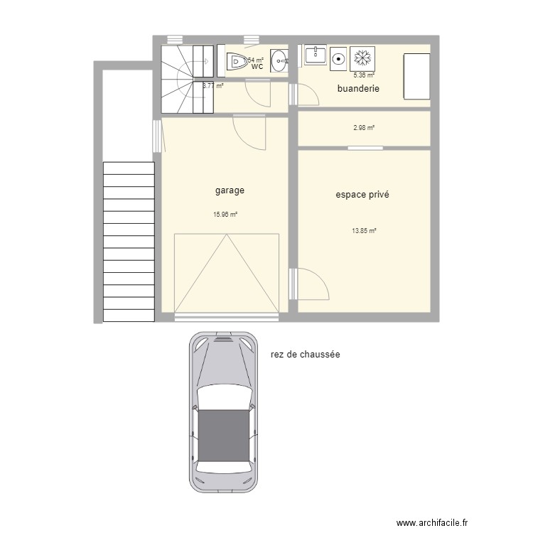 plan maison Patrimonio rez de chaussée. Plan de 0 pièce et 0 m2