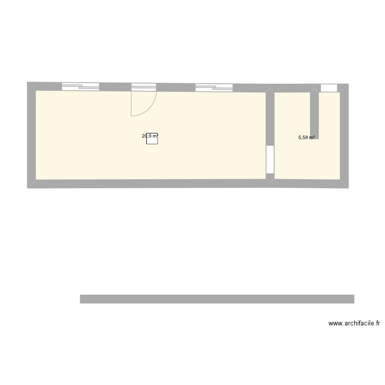 Plan Phi Reb. Plan de 2 pièces et 26 m2