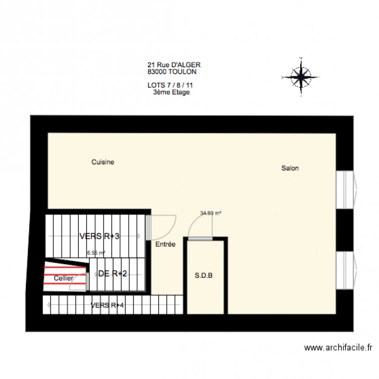 21 ALGER 3EME ETAGE. Plan de 0 pièce et 0 m2