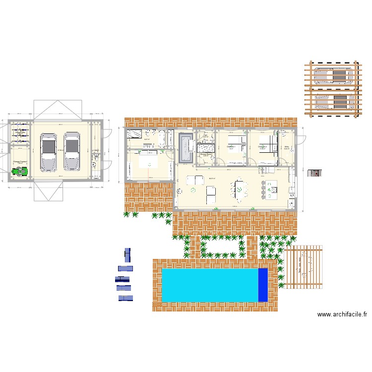 L Shape Aude 4 Garage . Plan de 11 pièces et 181 m2