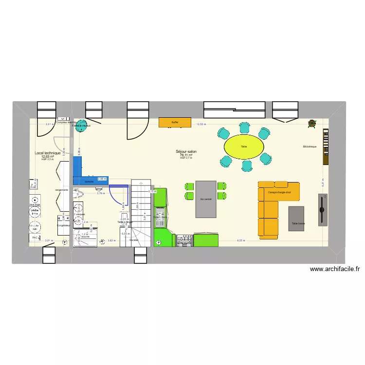 Nico-Emilie-RDC. Plan de 2 pièces et 91 m² Nico-Emilie-RDC. Plan de 2 pièces et 91 m²