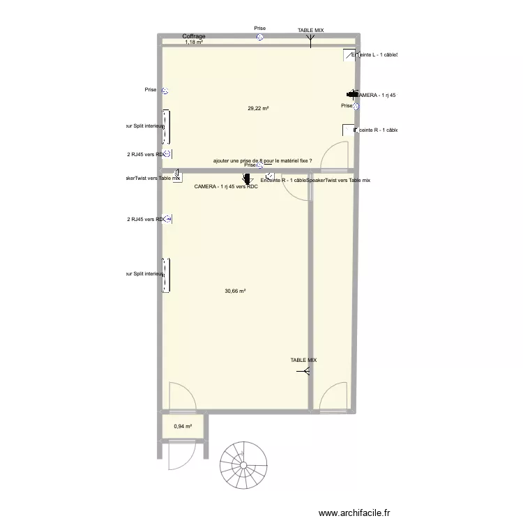 STUDIO -1 - Aout 2023. Plan de STUDIO -1 - Aout 2023. Plan de