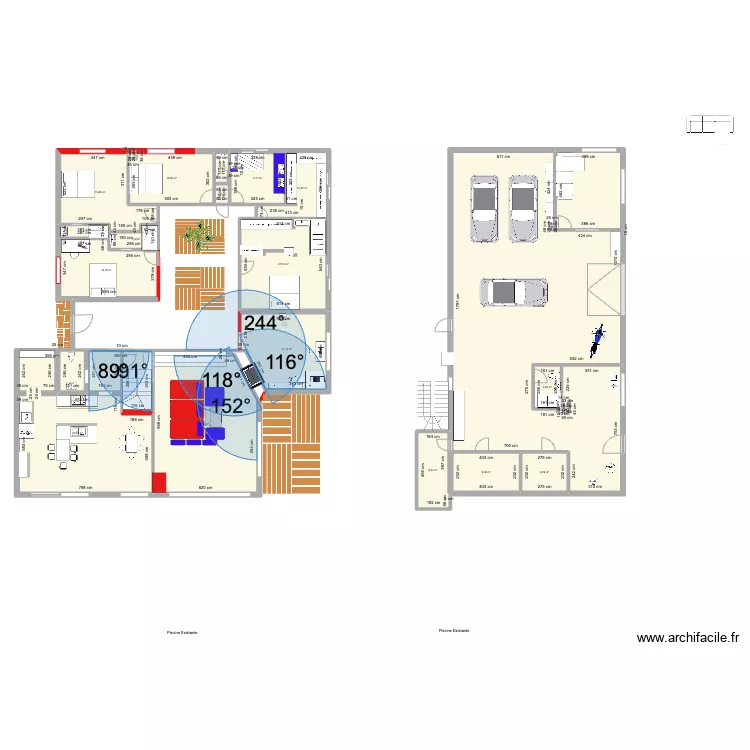 maison apr&egrave;s travaux. Plan de 