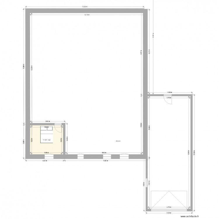 Ferme étage 1. Plan de 0 pièce et 0 m2