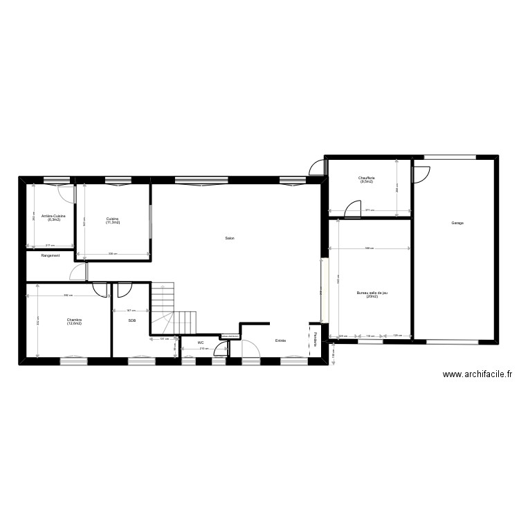 12RDCAprésNew. Plan de 3 pièces et 130 m2