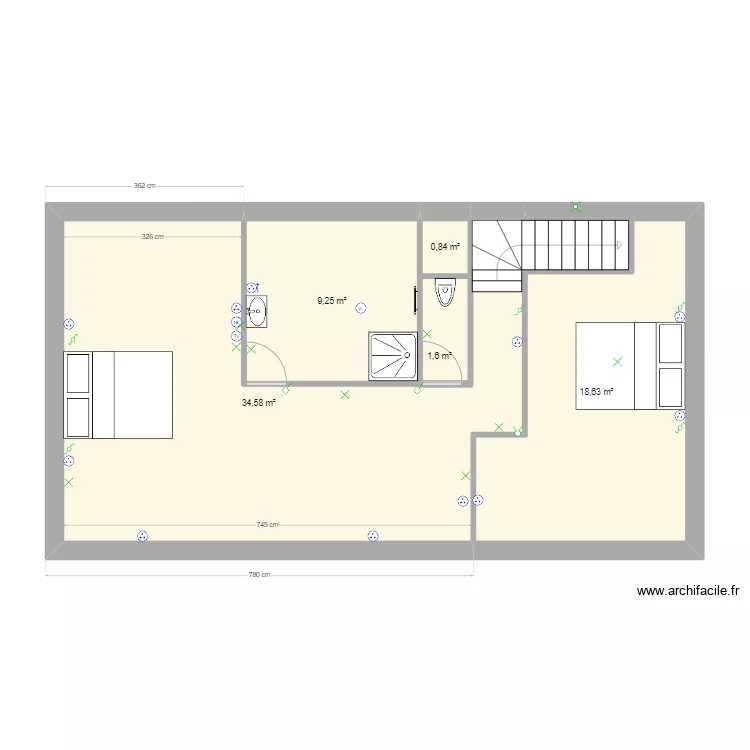 Marcq 78 1er &eacute;tage. Plan de 