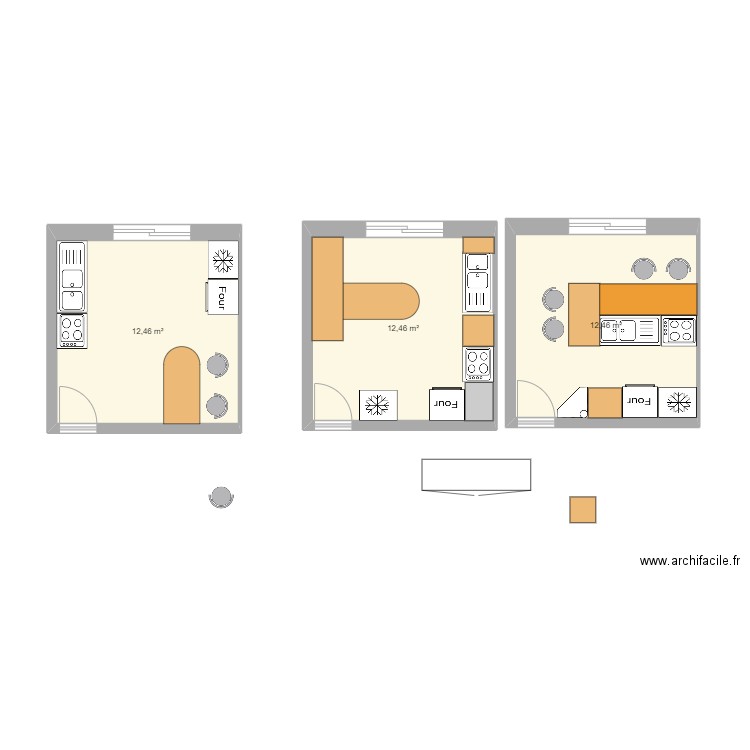 combles. Plan de 3 pièces et 37 m2