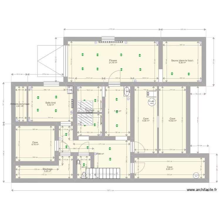 Plan sous-sol situation projet&eacute;e (1). Plan de 