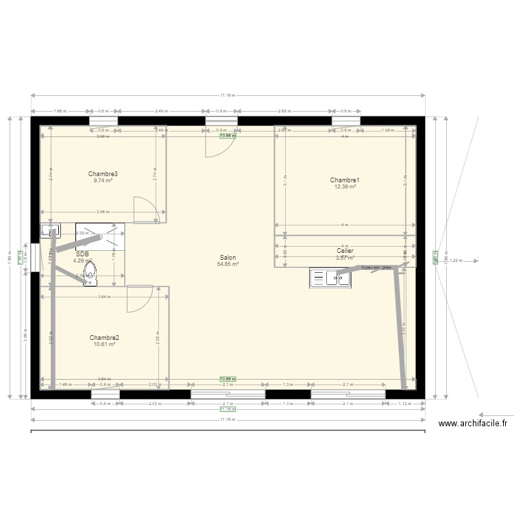 maison 80m carrés Eposie. Plan de 0 pièce et 0 m2