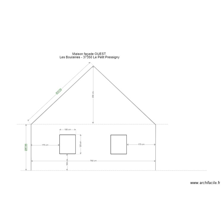 Maison façade EST. Plan de 0 pièce et 0 m2
