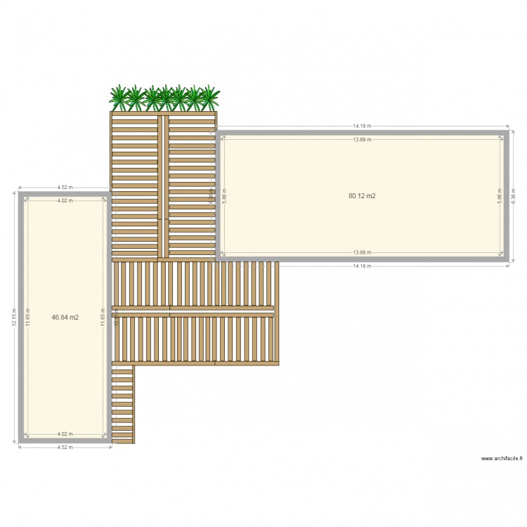 terrasse gite3e . Plan de 0 pièce et 0 m2