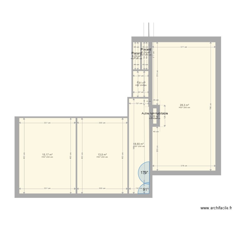 bosc. Plan de 8 pièces et 67 m2