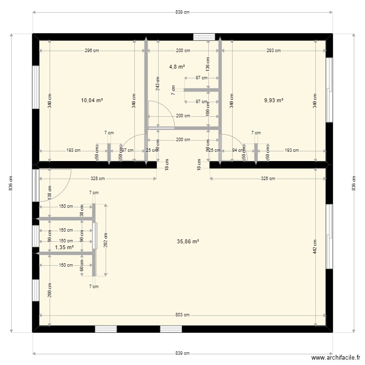 TERRAIN. Plan de 5 pièces et 62 m2