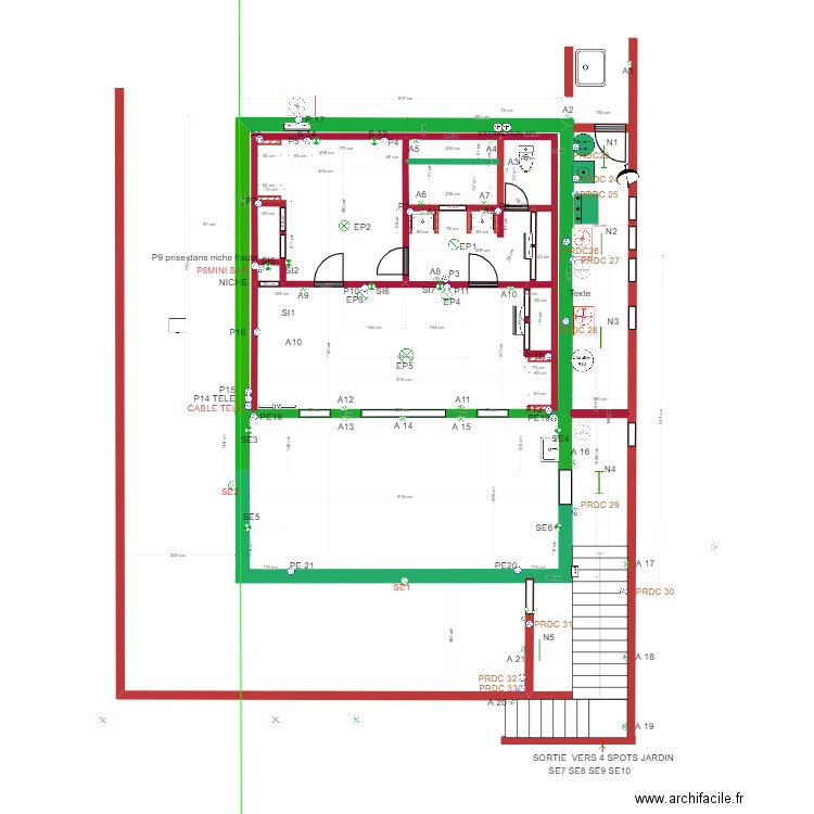 Modification Maison ELECTRICITE 1. Plan de 0 pièce et 0 m2
