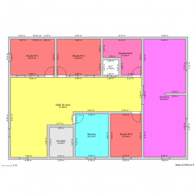 modele d'une créche 1er Etage 1 à 3 an. Plan de 0 pièce et 0 m2