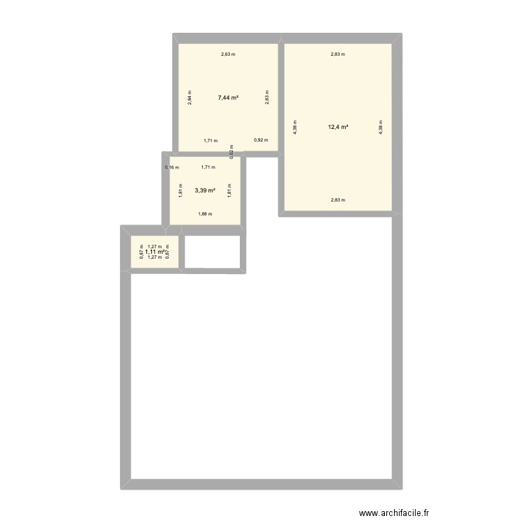 javel coté. Plan de 4 pièces et 24 m2