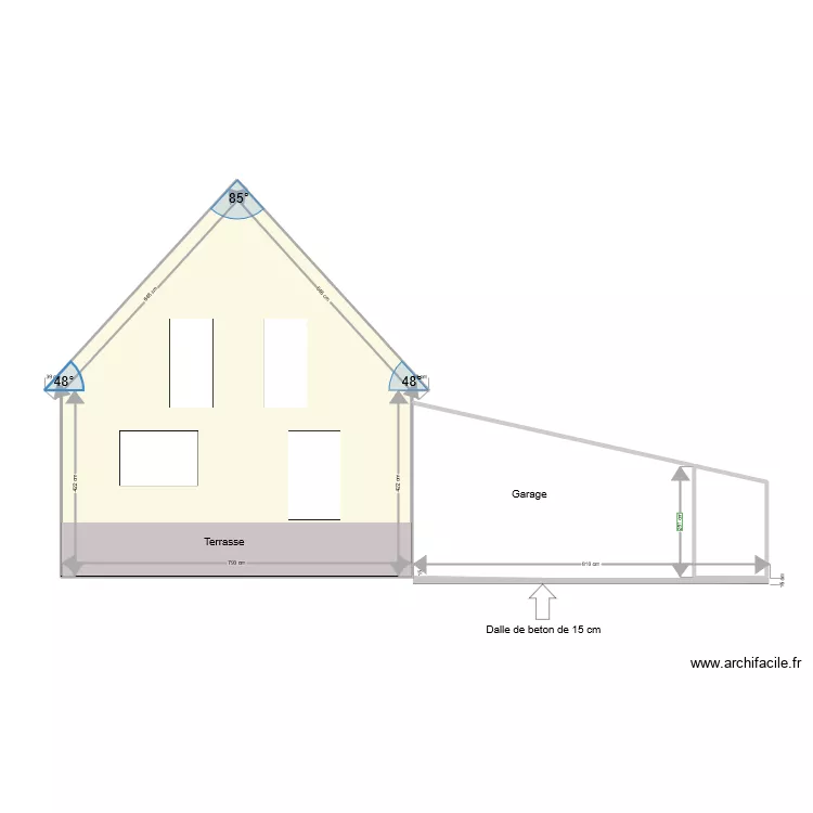Plan de masse terrasse. Plan de 