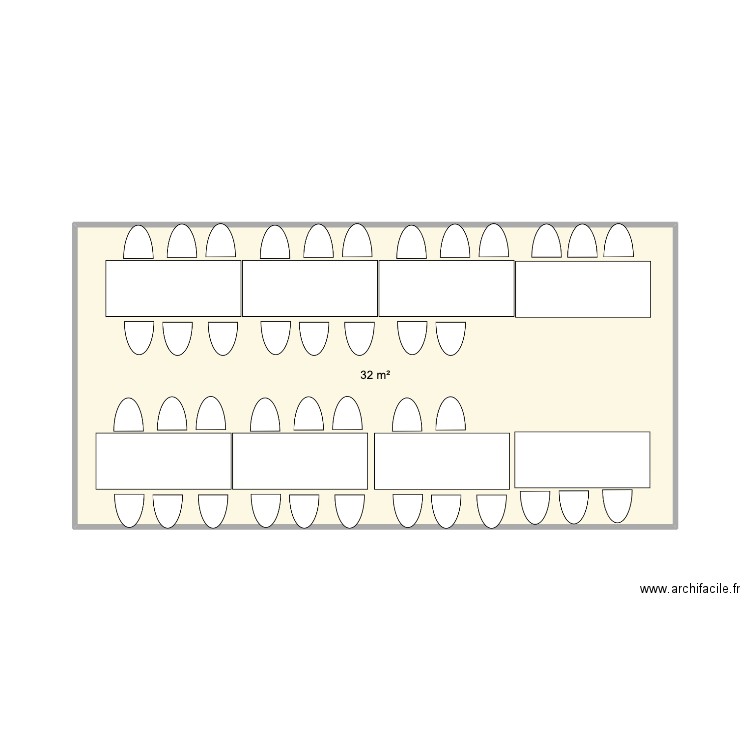 Furiga Plan B2 . Plan de 1 pièce et 32 m2