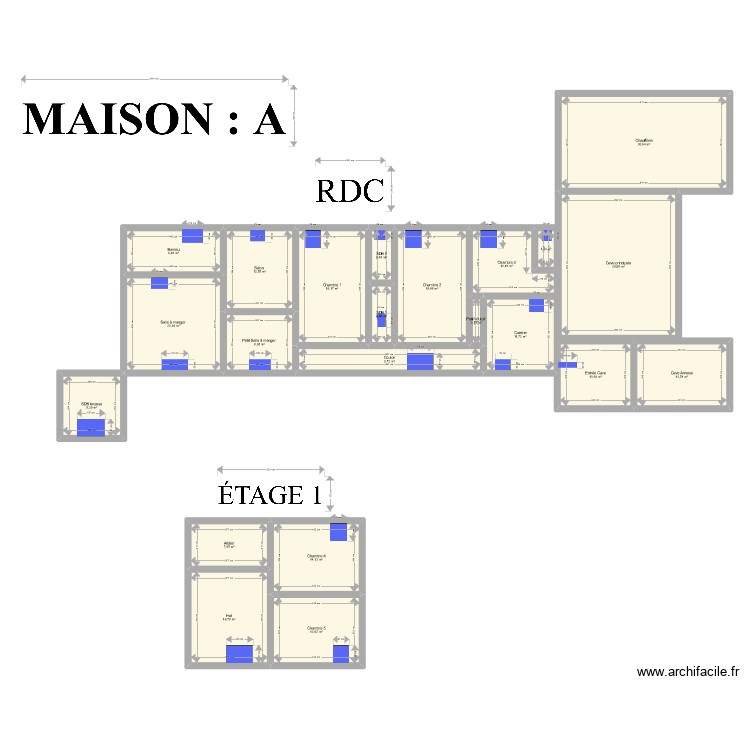 Maison 1 RDC. Plan de 0 pièce et 0 m2
