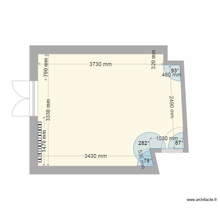 PUNTAGLIERA CHAMBRE. Plan de 