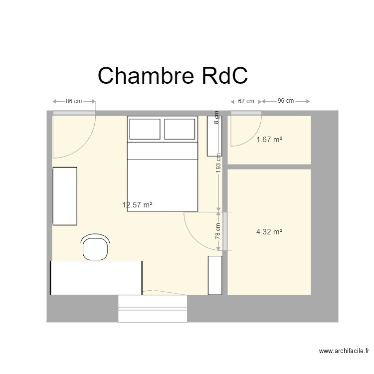 St Roch Chambre rdc 2. Plan de 0 pièce et 0 m2