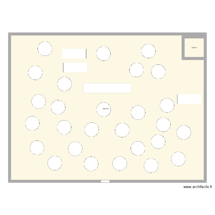Plan de Table. Plan de 2 pièces et 299 m2