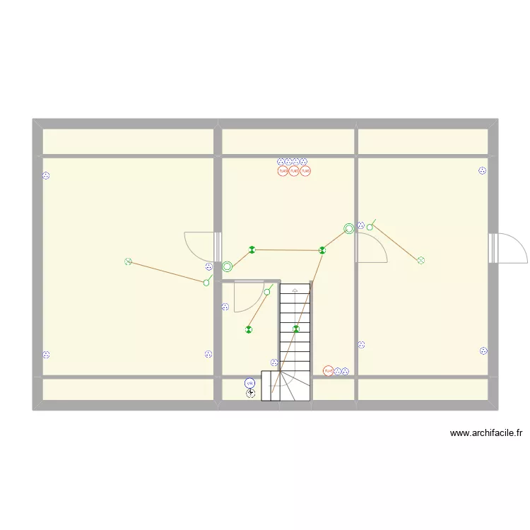 DAVID/GAUCHER - ETAGE électricité. Plan de DAVID/GAUCHER - ETAGE électricité. Plan de