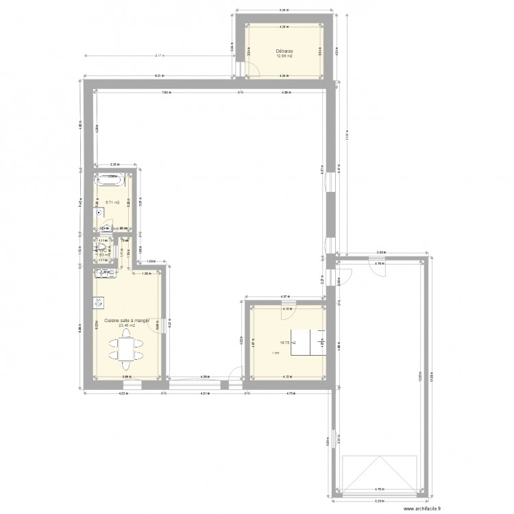 Ferme étage. Plan de 0 pièce et 0 m2