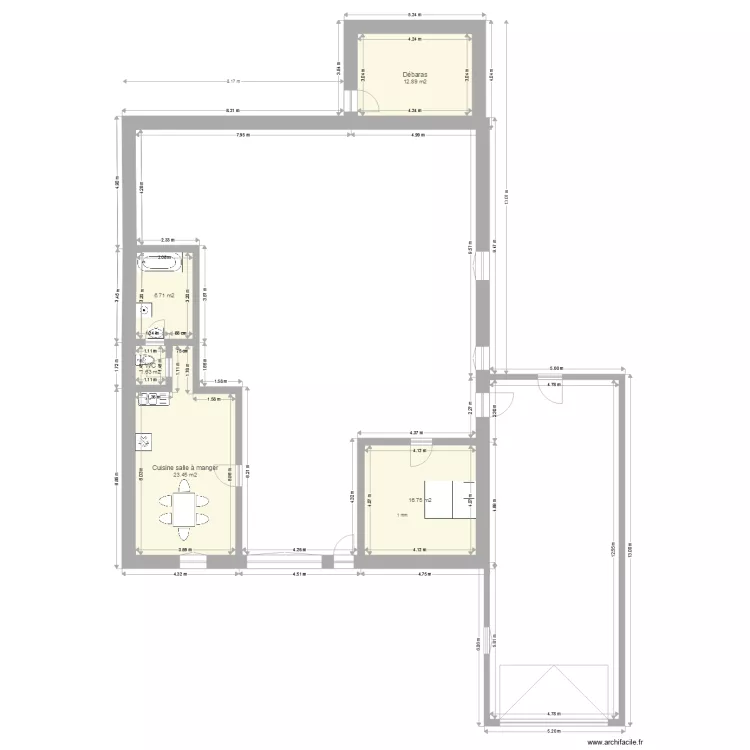 Ferme &eacute;tage. Plan de 