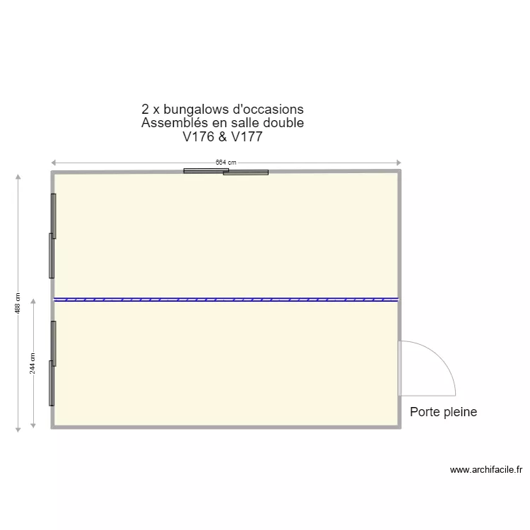 SALLE DOUBLE V176 & V177. Plan de 