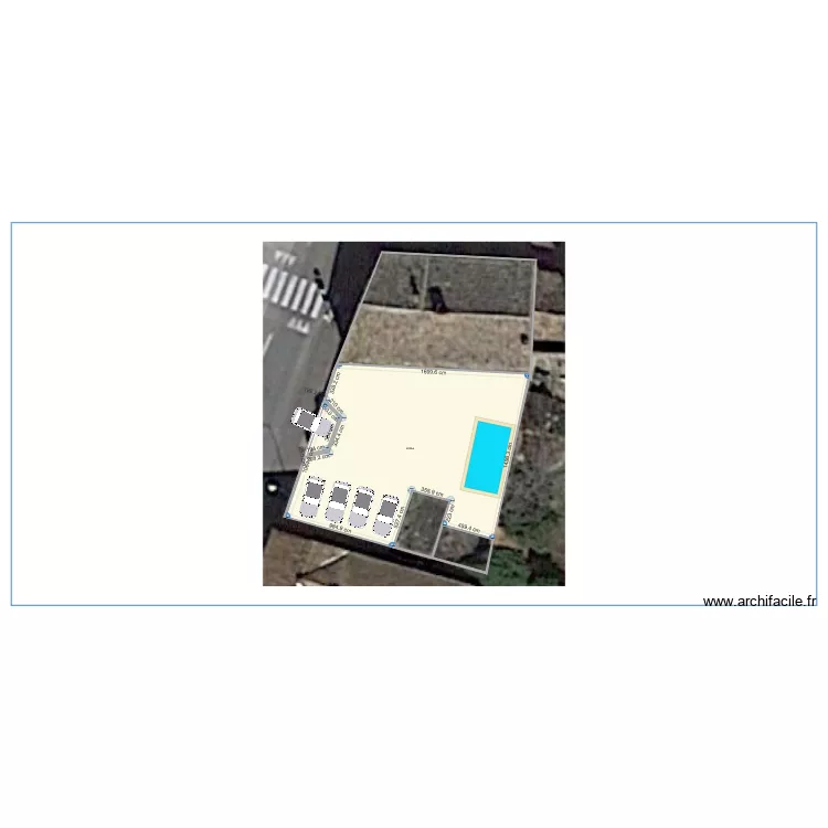 portail coulissant 5 m en decrochement. Plan de 