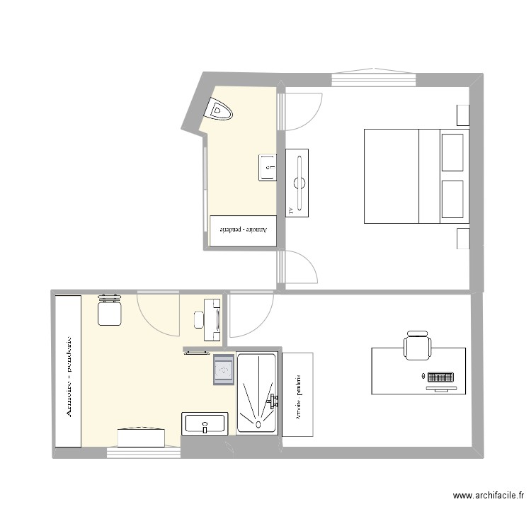 chambre papa maman. Plan de 0 pièce et 0 m2