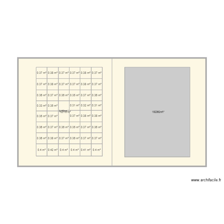 Mas Chabert 1. Plan de 50 pièces et 98 m2